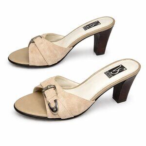 Victoria Spenser Agusto Taupe Suede Leather-Upper Mules Women’s 8 M